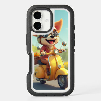 dog riding a scooter iPhone 16 case