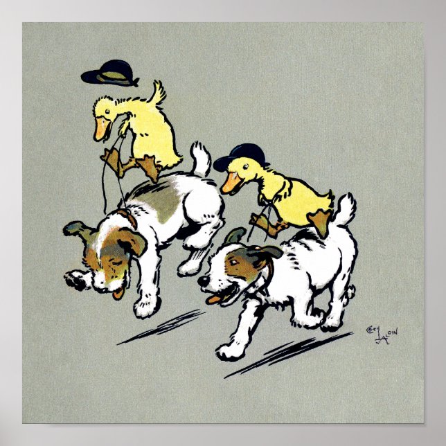 Dog-riding ducks poster (Front)