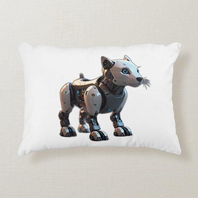dog robot accent pillow (Front)
