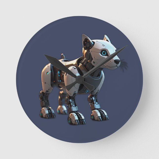 dog robot round clock (Front)