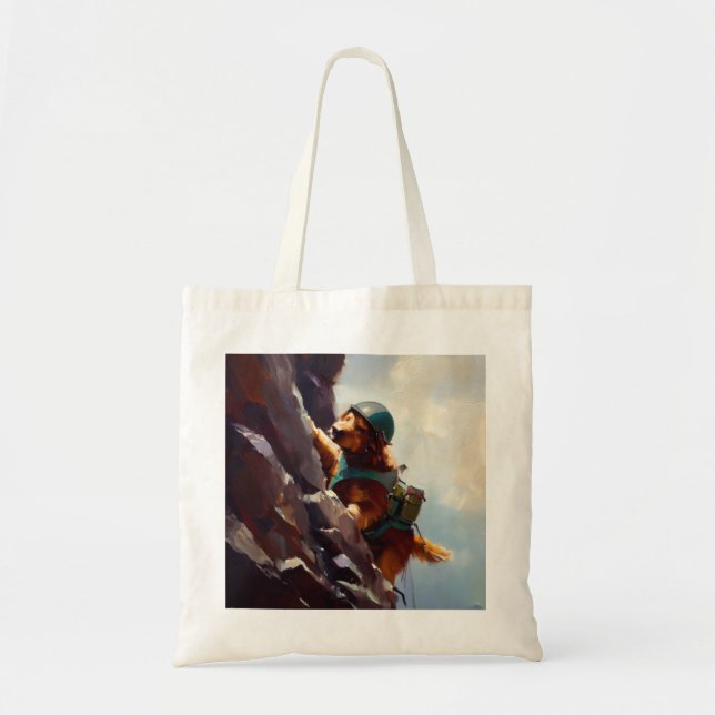 Dog Rock Climbing Tote Bag (Front)