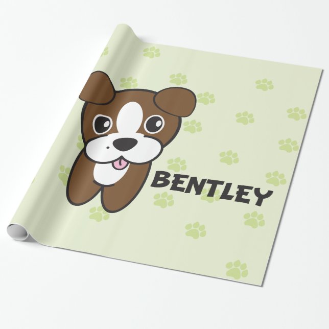 Dog Rockets Cartoons™ - Bentley Wrapping Paper (Unrolled)