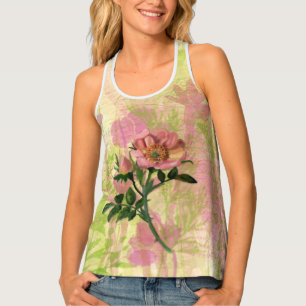 Dog Rose All-Over Print Racerback Tank Top