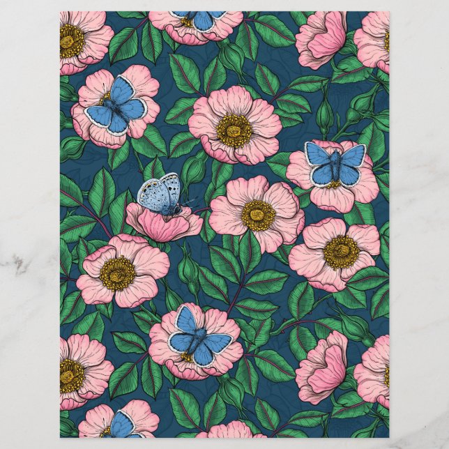 Dog rose and butterflies (Front)