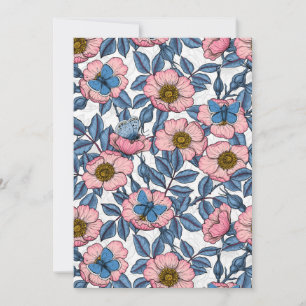 Dog rose and butterflies