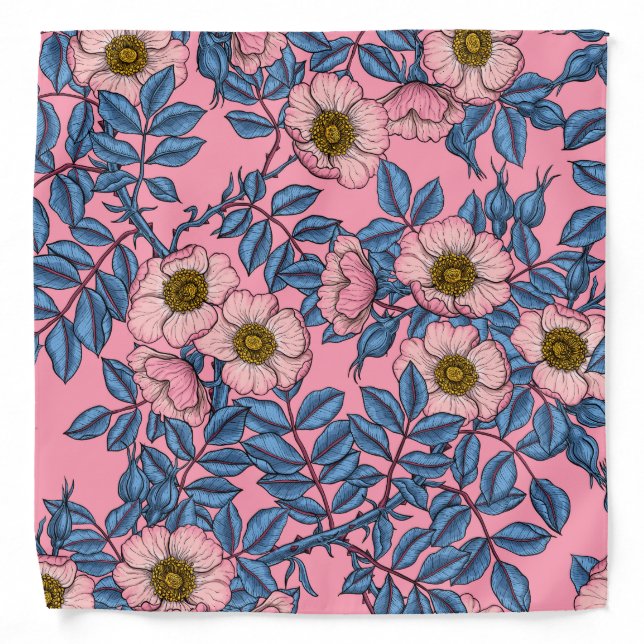 Dog rose pattern bandana (Front)