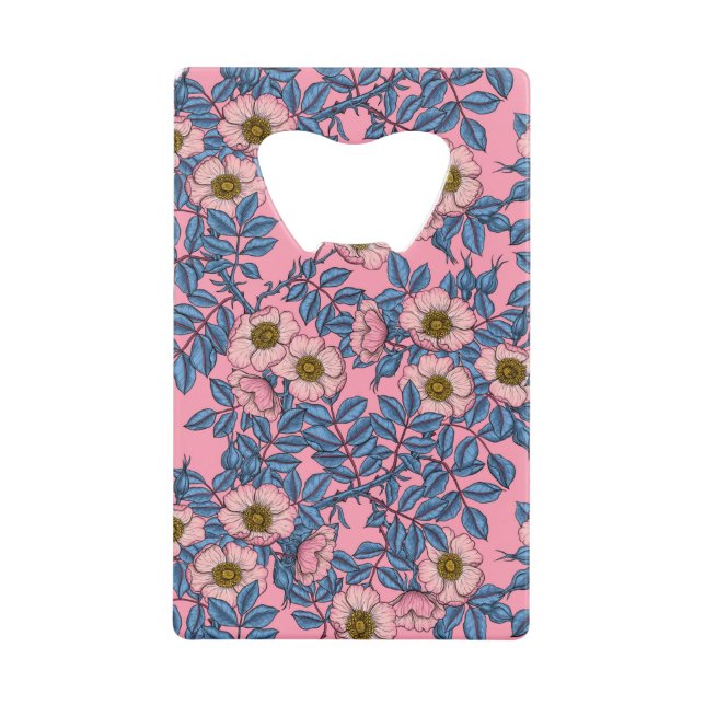 Dog rose pattern credit card bottle opener (Front)
