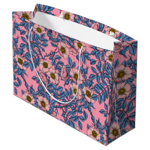 Dog rose pattern large gift bag