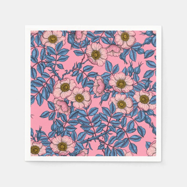 Dog rose pattern napkins (Front)