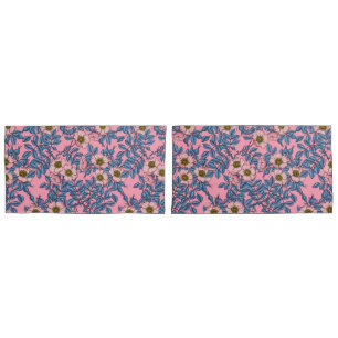 Dog rose pattern pillow case