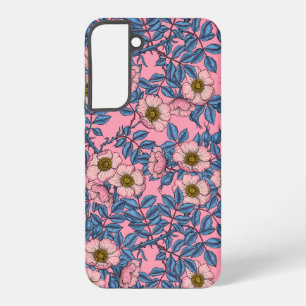 Dog rose pattern samsung galaxy s22+ case
