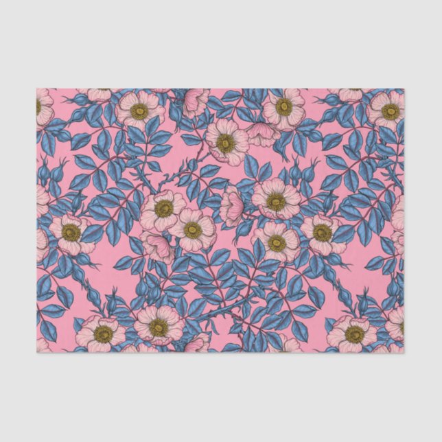 Dog rose pattern tissue paper (Front)