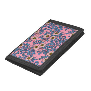 Dog rose pattern trifold wallet