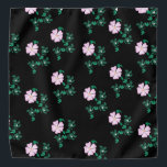 Dog Rose - Rosa Canina Bandana<br><div class="desc">Dog Rose Blooms so beautifully, that I had to draw it. Floral Dog Rose Pattern on Black Background.</div>
