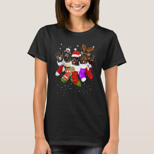 Dog Rottweiler Christmas Socks  Xmas Pajama Pet Pu T-Shirt
