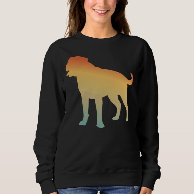 Dog Rottweiler Silhouette Mask Face Cover Sweatshirt (Front)