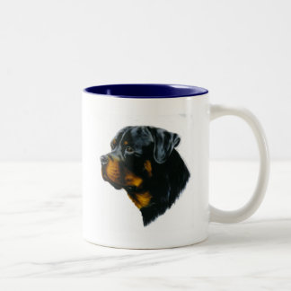 dog-rottweiler Two-Tone coffee mug
