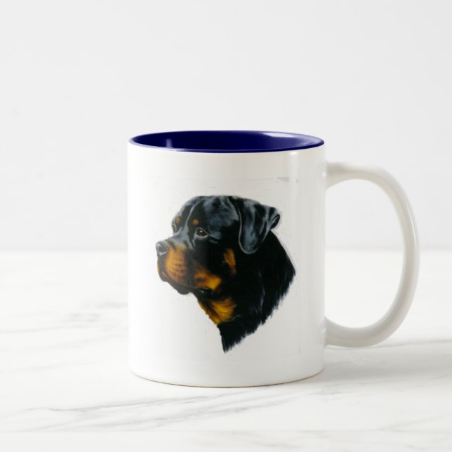 dog-rottweiler Two-Tone coffee mug (Right)