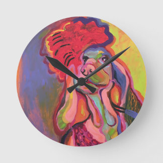 dog round clock
