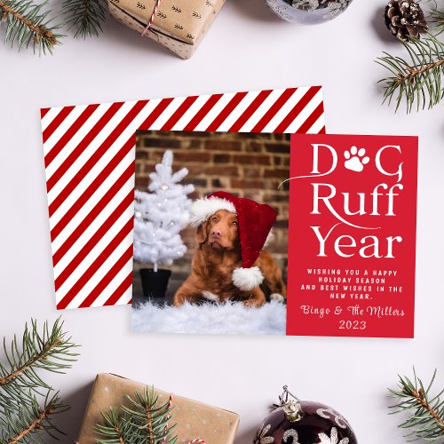 Dog Ruff Year Pet  Photo Funny holiday card