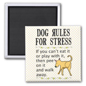 Dog Rules For Stress Magnet by DoggieAvenue at Zazzle