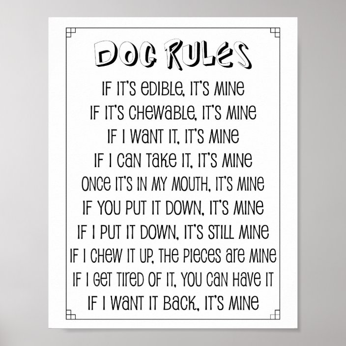 Dog Rules Poster