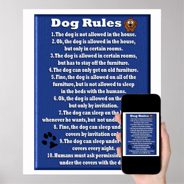 Dog Rules Poster Zazzle