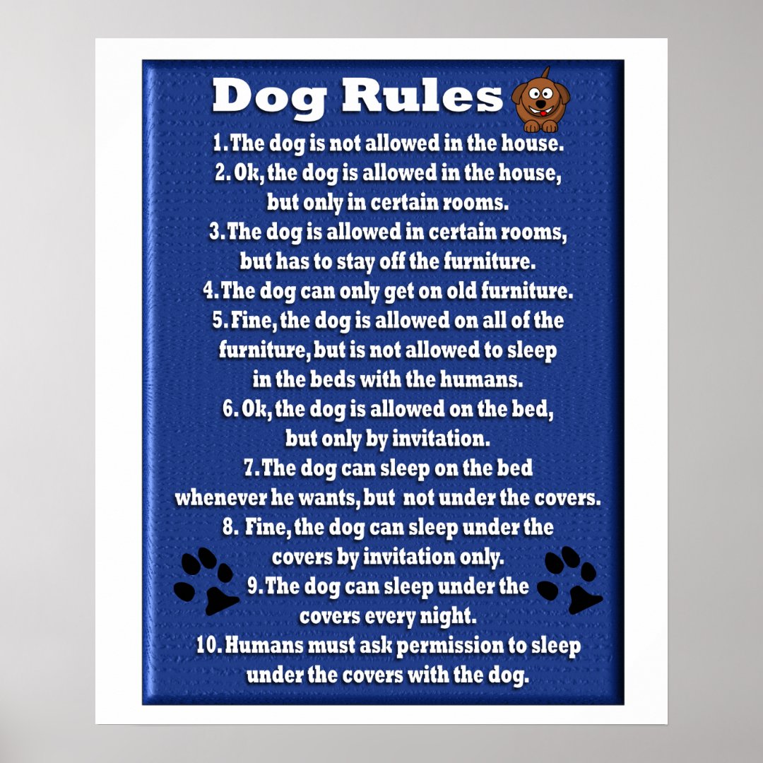 Dog Rules Poster Zazzle