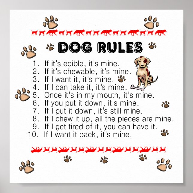 Dog Rules Poster (Front)