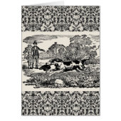 Dog running antique pet art victorian illustration (Front)