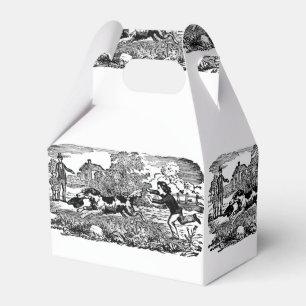 Dog running antique pet art victorian illustration favor boxes