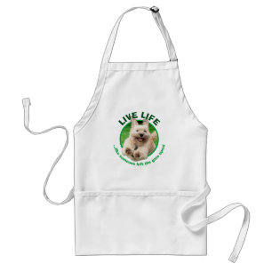 Dog Running In Yard Adult Apron