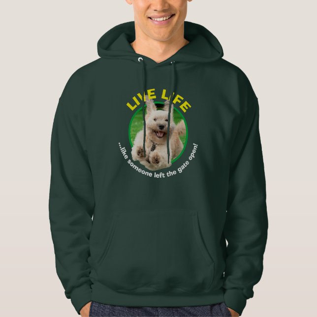 Dog Running In Yard Hoodie (Front)