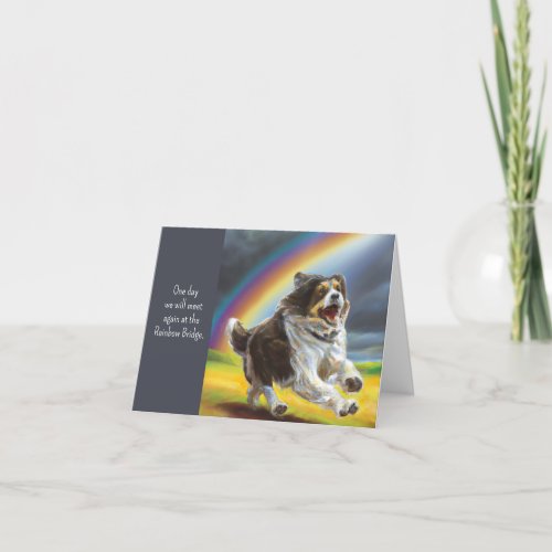 Dog Running Next to Rainbow Sympathy Card