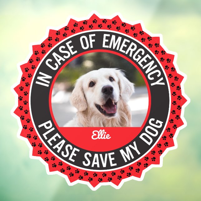 Dog Safety Alert Custom First Responder Window Cling (Sheet 3)