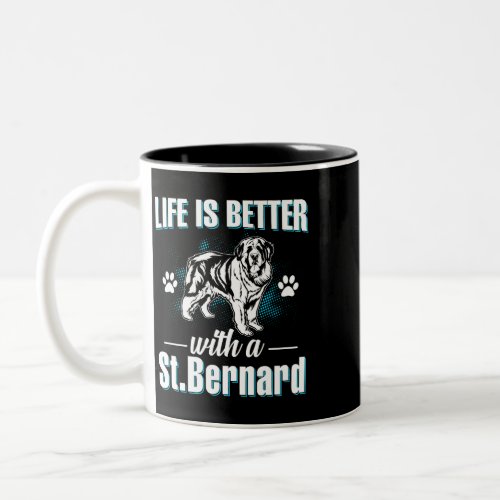 Dog Saint Bernard Funny Saint Bernard Lover Graphi Two_Tone Coffee Mug
