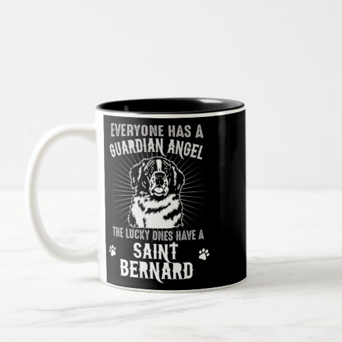 Dog Saint Bernard is my Angel Cute Two_Tone Coffee Mug