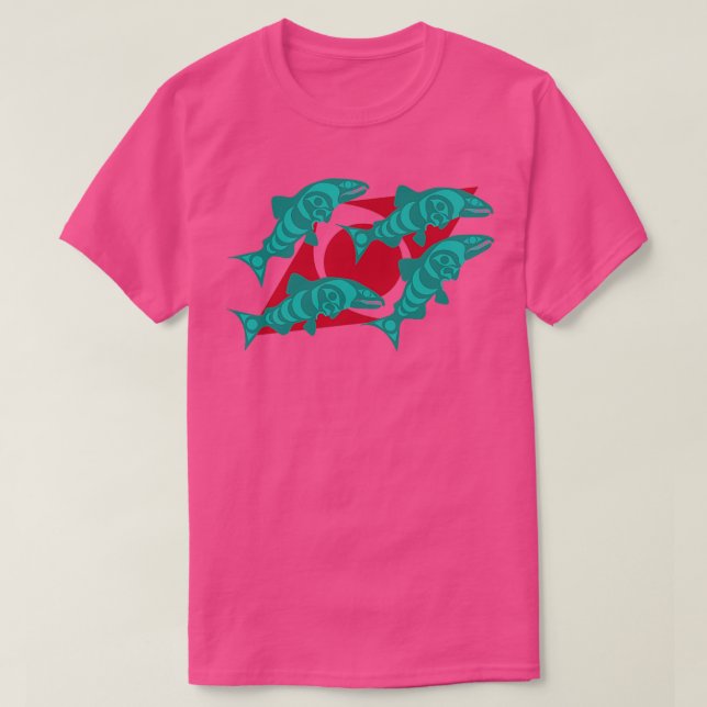 Dog Salmon  T-Shirt (Design Front)