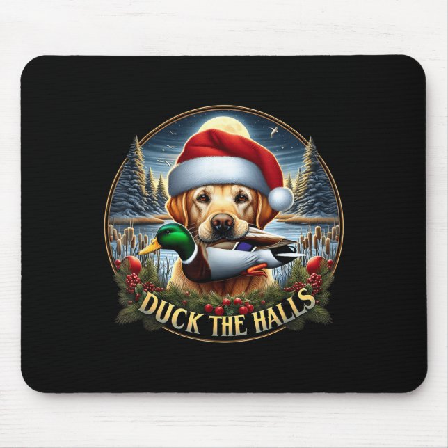 Dog Santa Duck Hunting Christmas Funny Adventure A Mouse Pad (Front)