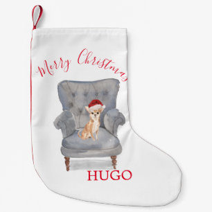 Dog Santa Hat Merry Christmas Chihuahua Puppy Dog Small Christmas Stocking