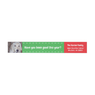 Dog Santa Paws Photo Wrap Around Label