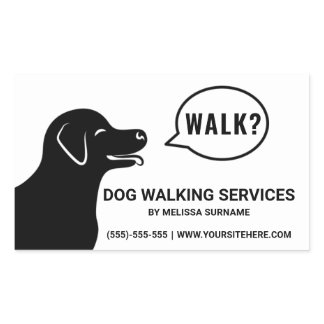 Dog Saying Walk? - Simple Dog Walking Services Rectangular Sticker