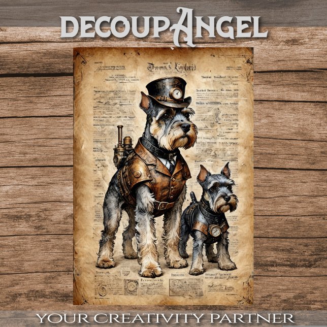 Dog Schnautzer Explorere Ephemera Decoupage - (Creator Uploaded)