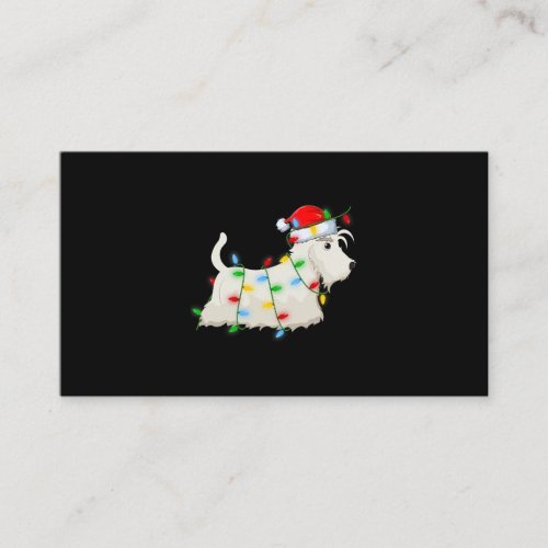 Dog Scottish Terrier Xmas Holiday Lighting Santa S Business Card
