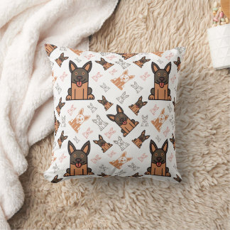 Dog seamless pattern throw pillow