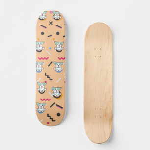 Dog Seamless Pattern Vector  Skateboard