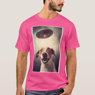 Dog Selfie With Ufos Alien Extraterrestrial Ufo Be T-Shirt