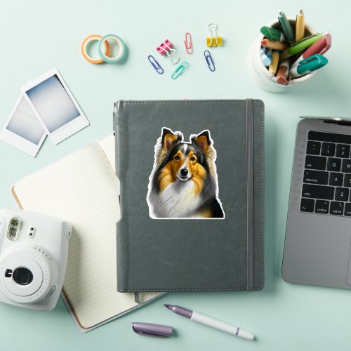 Dog Sheltie Portrait Sticker