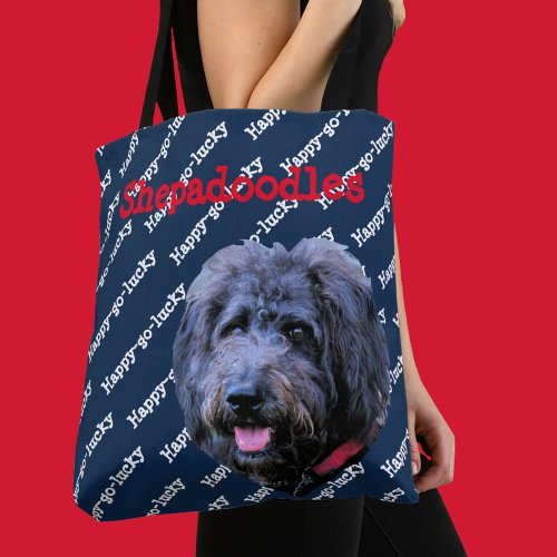 Dog Shepadoodle Happy_go_lucky Unconditional Love Tote Bag
