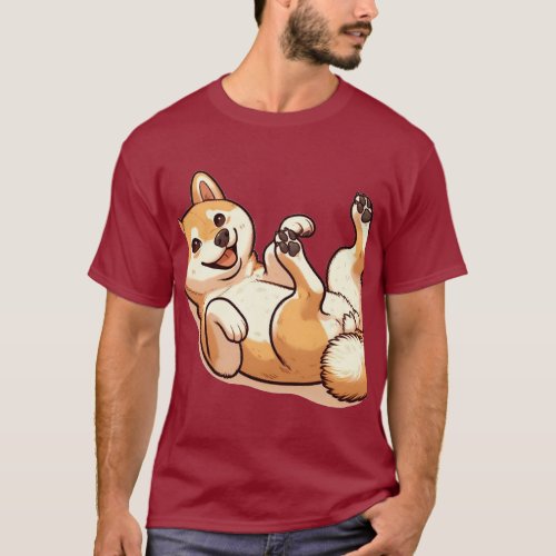 Dog Shiba Inu Legs in The Air T_Shirt